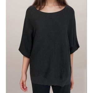Quince Charcoal Gray Scoop Neck Sweater